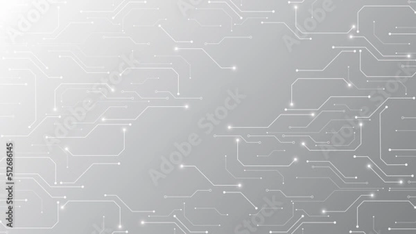 Obraz Grey white Abstract technology background, Hi tech digital connect, communication