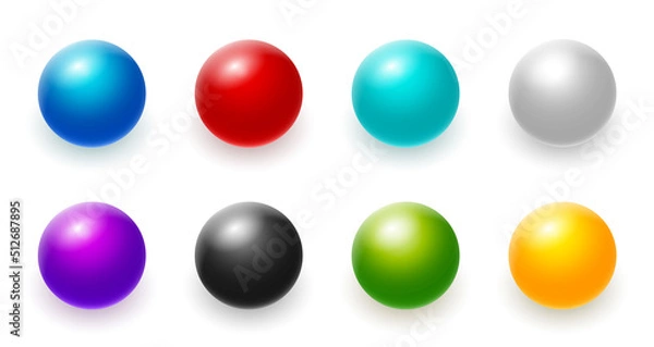 Obraz Rainbow 3d ball blue red sphere yellow vector isolated color circle bubble icon