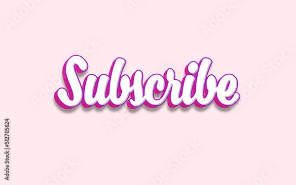 Fototapeta Subscribe button text effect, editable red and play text style