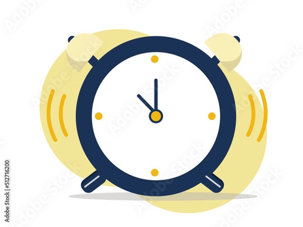 Fototapeta Ringing alarm clock. Wake up clock. Icon. Vector illustration  