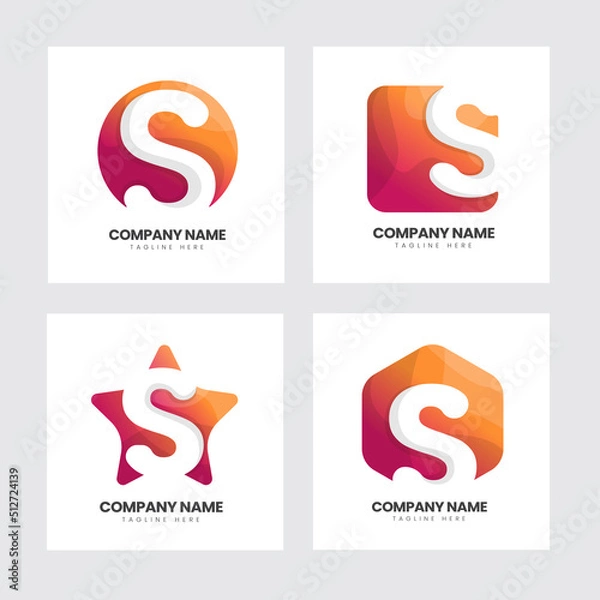Obraz set of colorful letter s logo design templates