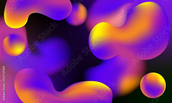 Fototapeta Abstract background with fluid shapes. Lava lamp concept.  For web and mobile apps, business infographics and posters, banners social media, modern design, art illustration template design