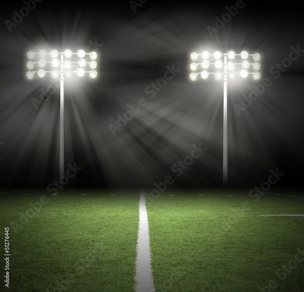 Fototapeta Stadium Game Night Lights on Black