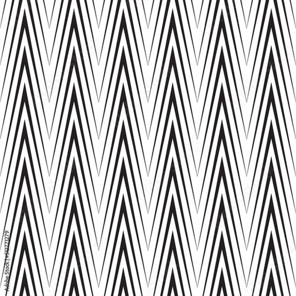Fototapeta Seamless Chevron Pattern Black White for Fabric and Textile Print