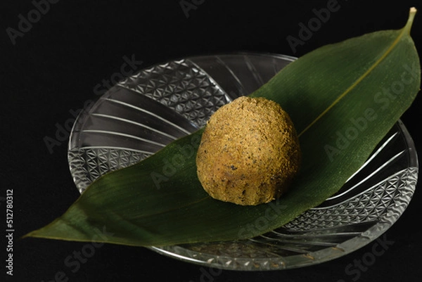 Obraz black background Japanese sweets, 和菓子, 団子, おはぎ