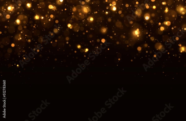 Obraz Golden bokeh blurred light. Abstract background with bokeh effect. Magic concept.