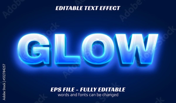 Fototapeta editable text style effect glow sign