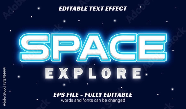 Obraz editable text effect outer space style template