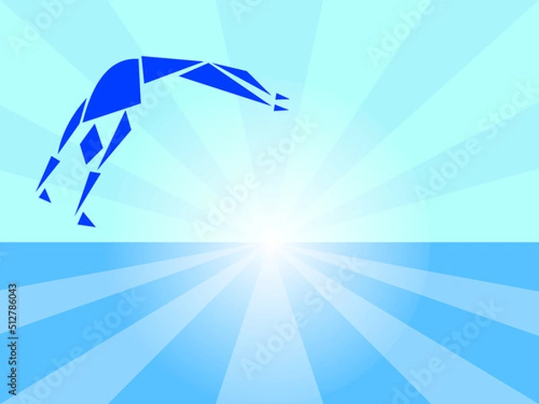 Obraz Blue athletic triangle gymnast design 