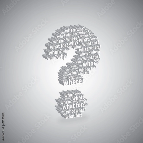 Obraz question mark words symbol