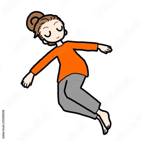 Fototapeta 膝倒しエクササイズ右