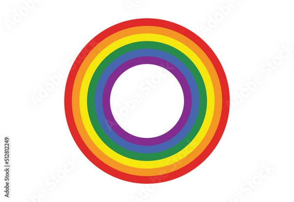 Fototapeta Pride with a circle shape, rainbow color. LGBT pride symbol concept