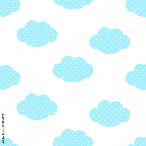 Fototapeta Seamless pattern cloud ornament dots illustration