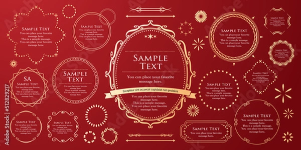 Fototapeta 天体をイメージしたフレーム。おしゃれな見出し。豪華なフレーム。