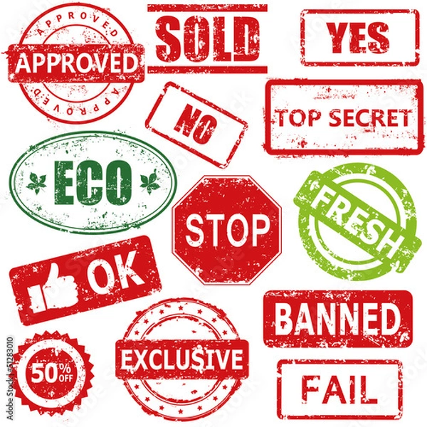 Fototapeta Set of vector stamps and labels