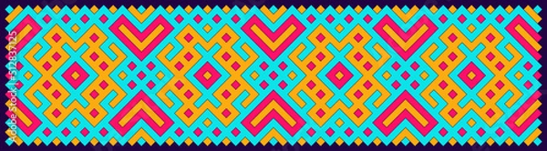 Fototapeta Multicolor truchet tiling connections illustration