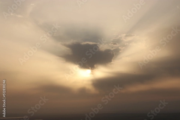Fototapeta time clouds over the city
