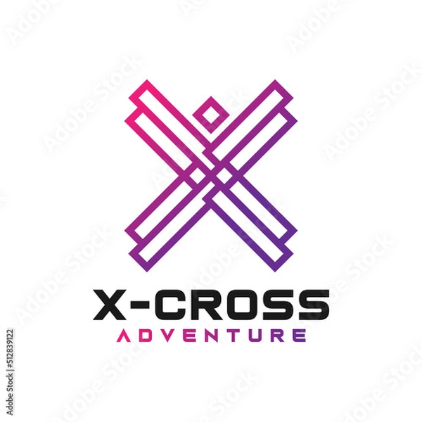 Fototapeta Modern Initial Letter X, Monogram Style Logo Design.