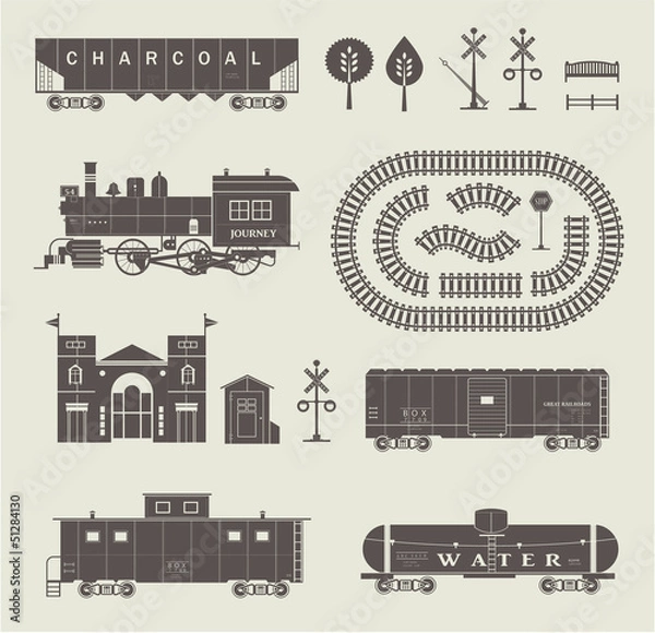 Obraz Vector train set