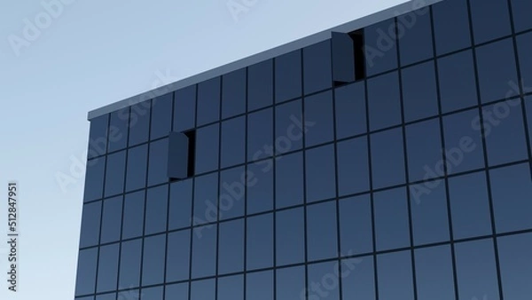 Fototapeta modern office building with sky with opened windows