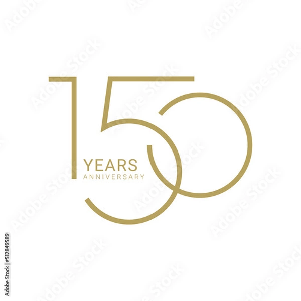 Obraz 150 Years Anniversary Logo, Vector Template Design element for birthday, invitation, wedding, jubilee and greeting card illustration.