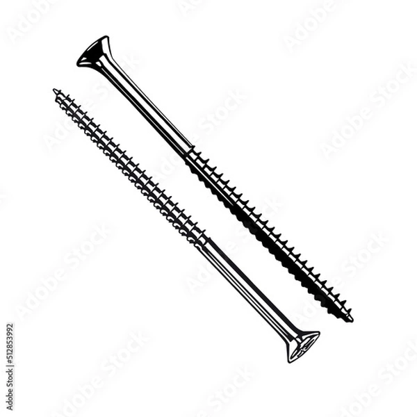Fototapeta two screws, vector illustration