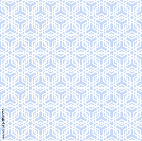 Fototapeta Abstract seamless blue geometric pattern.
