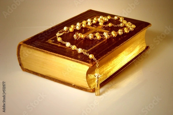 Obraz bibel mit rosenkranz