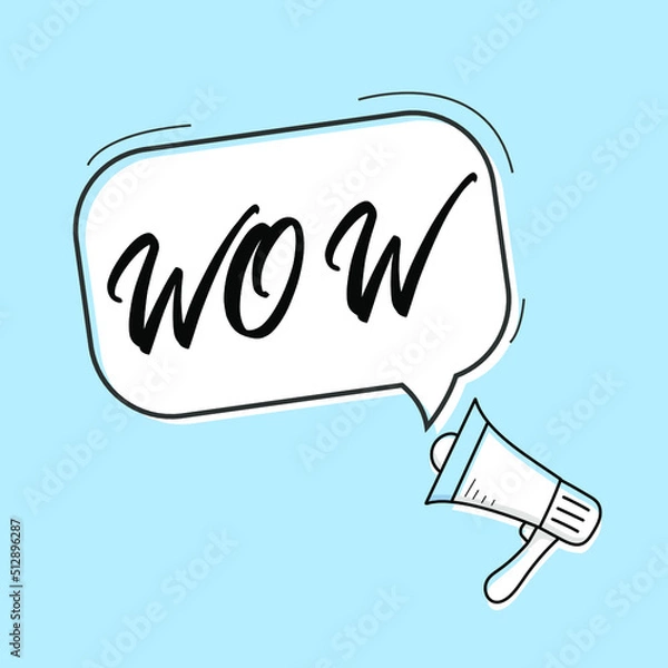 Fototapeta WOW post speech bubble banner. Can be used for business, marketing and advertising. WOW promotion text.