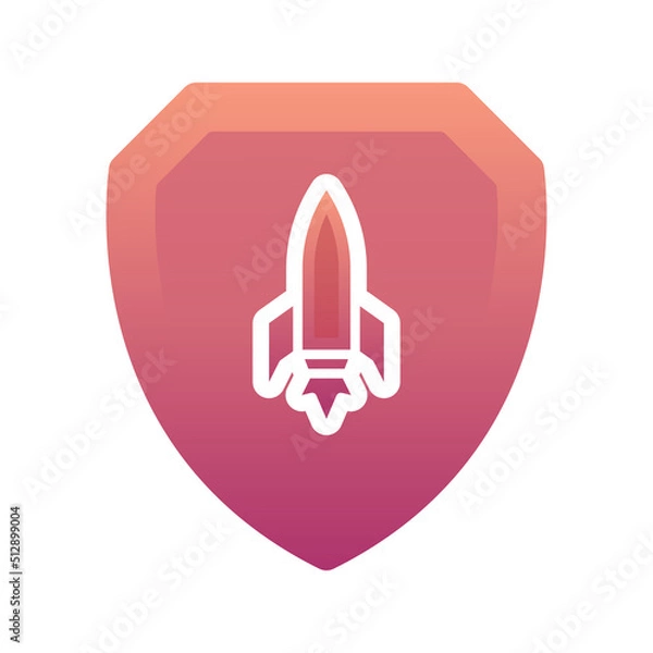 Obraz rocket shield logo gradient design template icon element