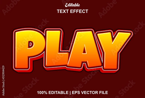 Fototapeta orange play text effect for logo promotion and more.