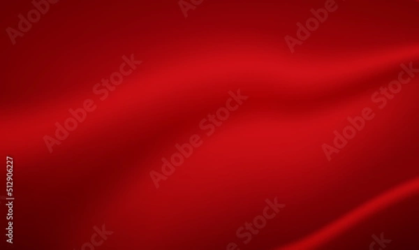 Fototapeta Luxury red satin smooth fabric textile background. Abstract background luxury red cloth. Luxurious background for celebration, ceremony, event invitation card or advertising poster. Vector EPS10