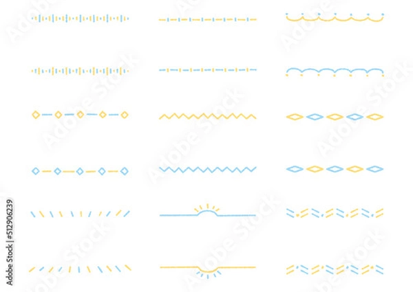 Fototapeta 手書きのフレームセット（デコボコの線）