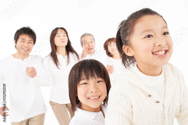 Fototapeta 笑顔の４世代家族