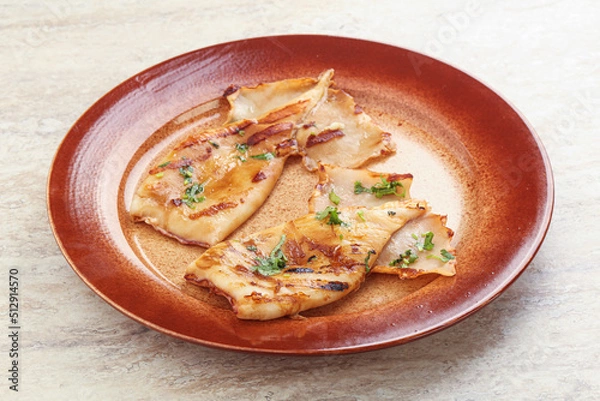 Obraz Grilled squid with unagi sauce