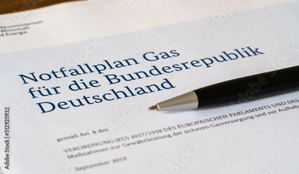 Fototapeta Notfallplan Gas