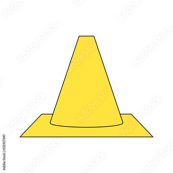 Obraz Soccer training obstacle cone pictogram vector illustration.
