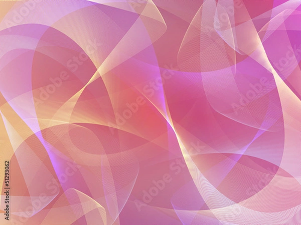 Fototapeta Abstract pink 3d background with ribbons
