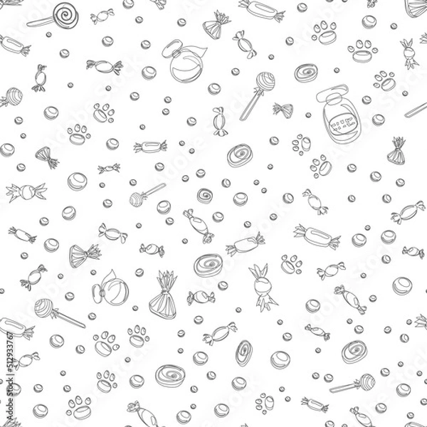 Obraz Repeating pattern with candys and lollipops. Halloween background.