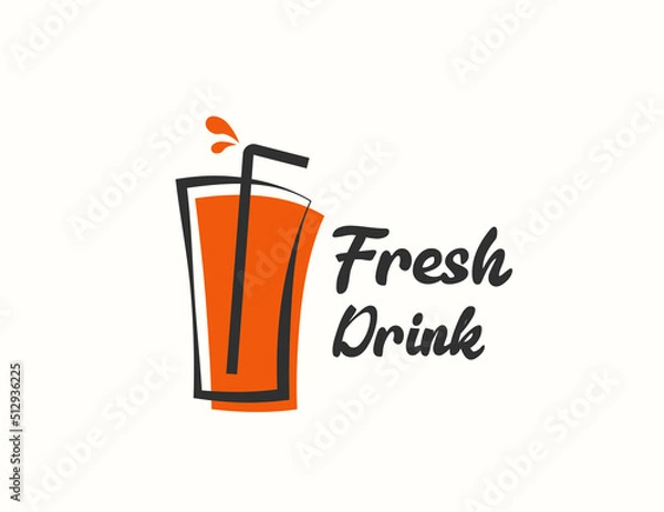 Obraz Drink cup soft drink logo design