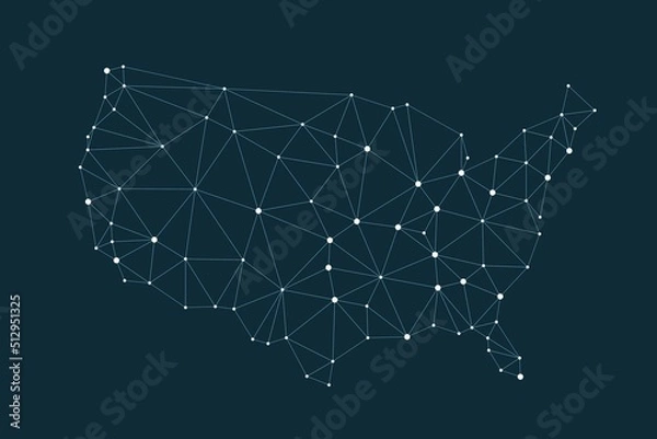 Fototapeta USA map - polygon style vector