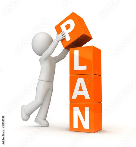 Obraz 3d person planning