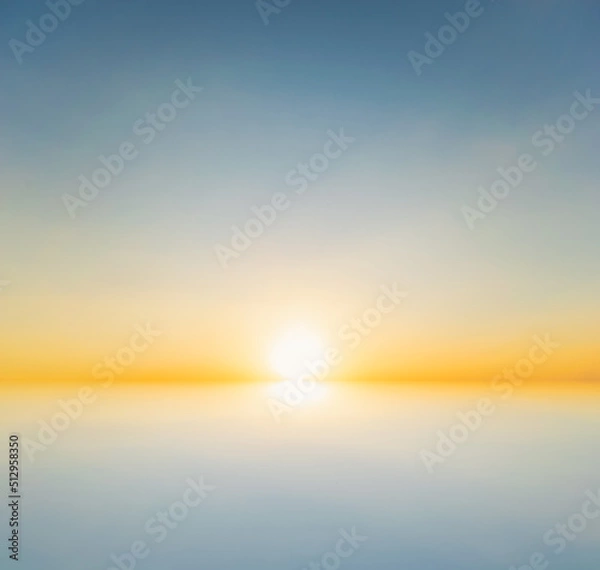 Obraz Sky blue and orange light of the sun through the clouds in the sky