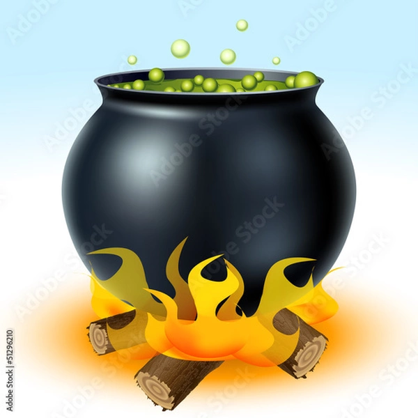 Obraz Witch cauldron on fire