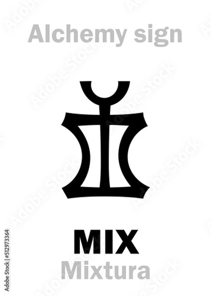 Fototapeta Alchemy Alphabet: MIXTURE, POTION (Lat.: "the drink" зелье), Magic drink, Witch drink — liquid contains medicine, poison, or smth to have magic powers; also: Philtre (love potion), Arcanum (снадобье).