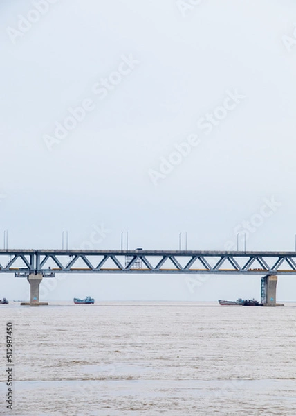 Fototapeta The dream of the Bangladesh Padma bridge is ready to use. Tomorrow on June 25, 2022, Honorable the Prime Minister of Bangladesh will inaugurate the Padma Bridge.