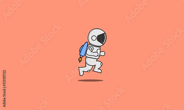 Obraz Jumping Astronaut Cartoon