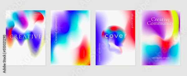 Fototapeta Abstract fluid gradient background vector. Minimalist style cover template with shapes, colorful and liquid color. Modern wallpaper design perfect for social media, idol poster, photo frame.