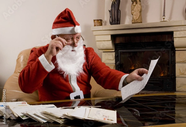 Obraz Santa Claus Reading Letters