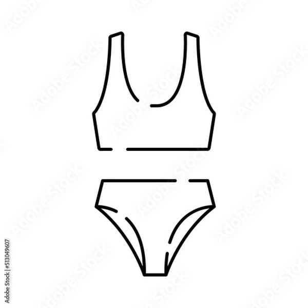 Fototapeta Swimsuit icon. Element of clothes icon for mobile concept and web apps. Thin line Swimsuit icon can be used for web and mobile. Bikini, beachwear in summer